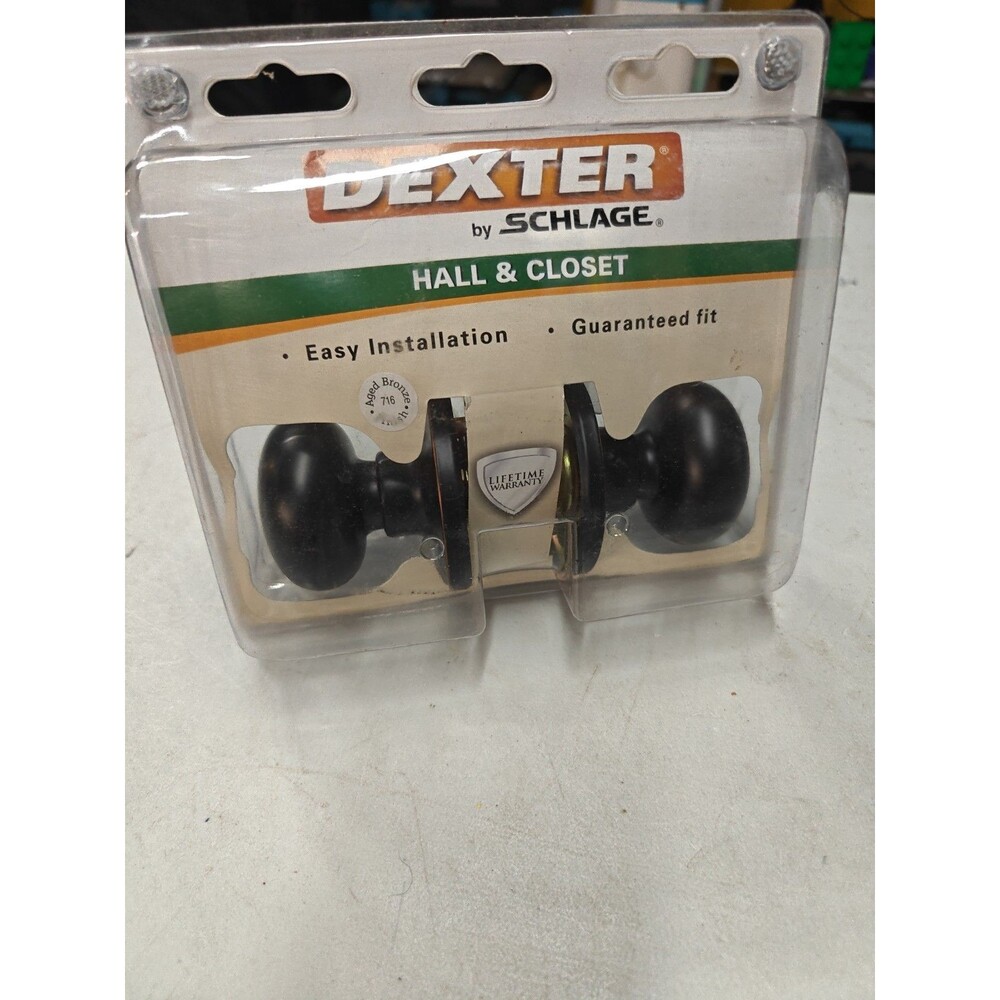 Schlage Dexter Hall And Closet Aged Bronze 716 Finish